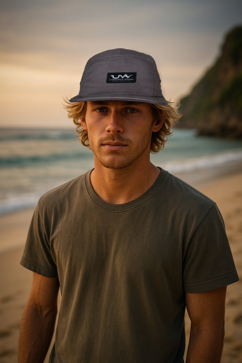 asphalt grey 5 panel hat