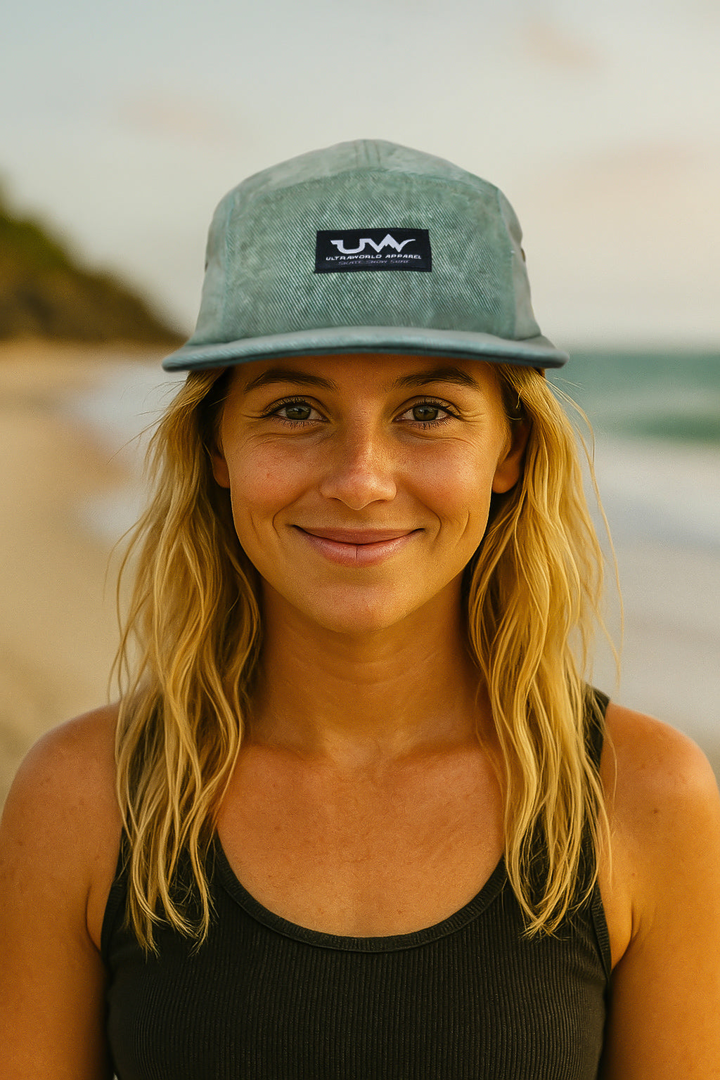 Mint Stone-Wash Denim 5-Panel