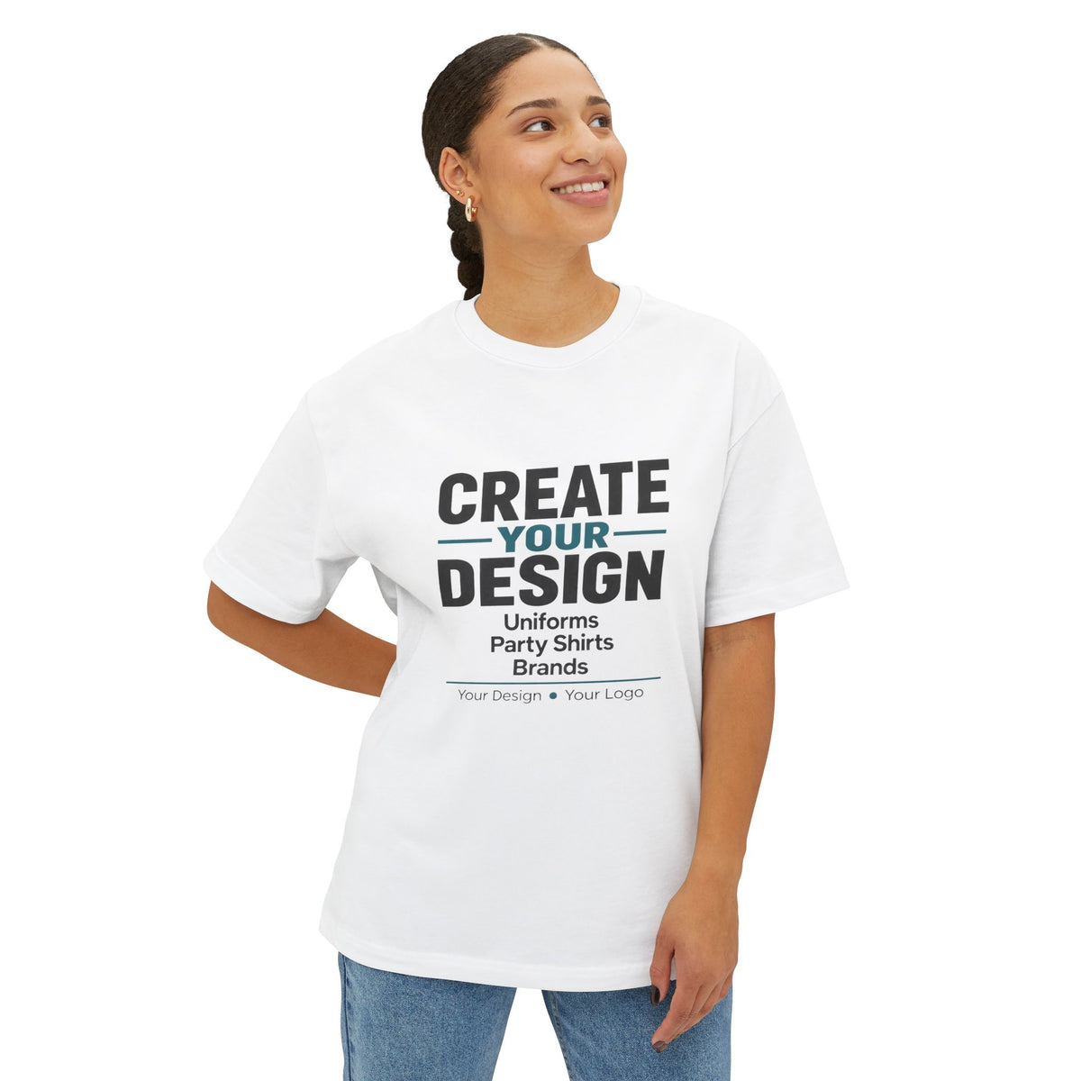 custom oversized t shirt- front + back print (design your own)