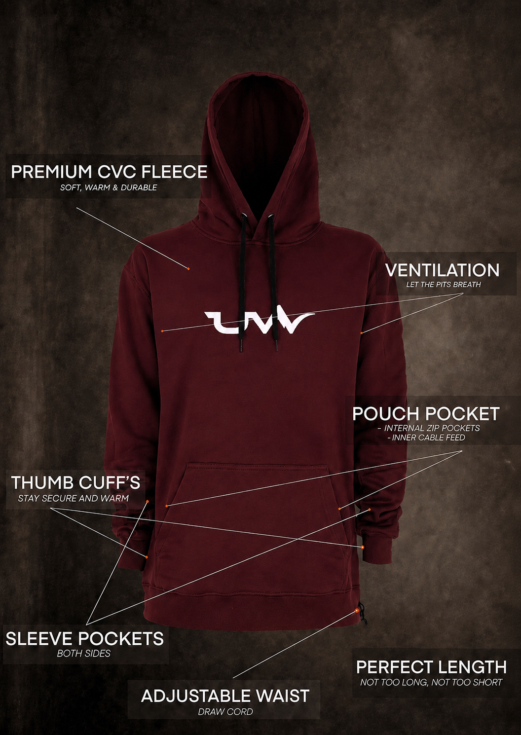 Access Hoodie burgundy