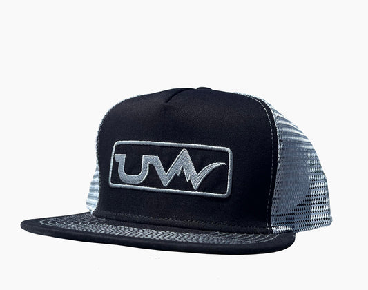 grey mesh black trucker